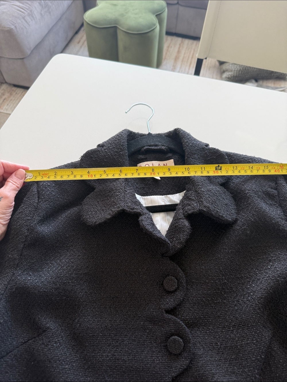 dolan Black Tweed Cropped Button Jacket from Anthropologie - Picture 4 of 4